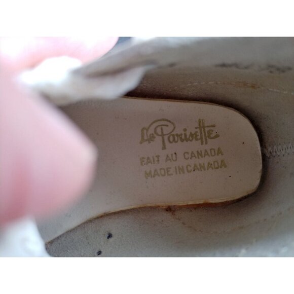 Vintage baby shoes size 3 by La Parisette, 1950s White leather child or doll - Picture 2 of 10